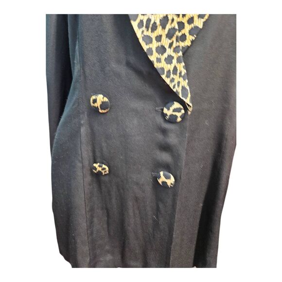 Scarlett Black Womens Size Large Animal Print Lapel Blazer Vintage 80's - Picture 4 of 10